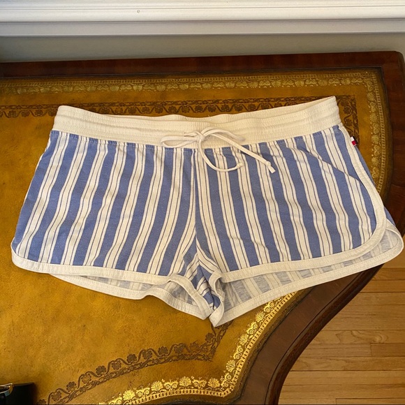 Tommy Hilfiger Sleepwear Blue & White Shorts - Picture 1 of 4